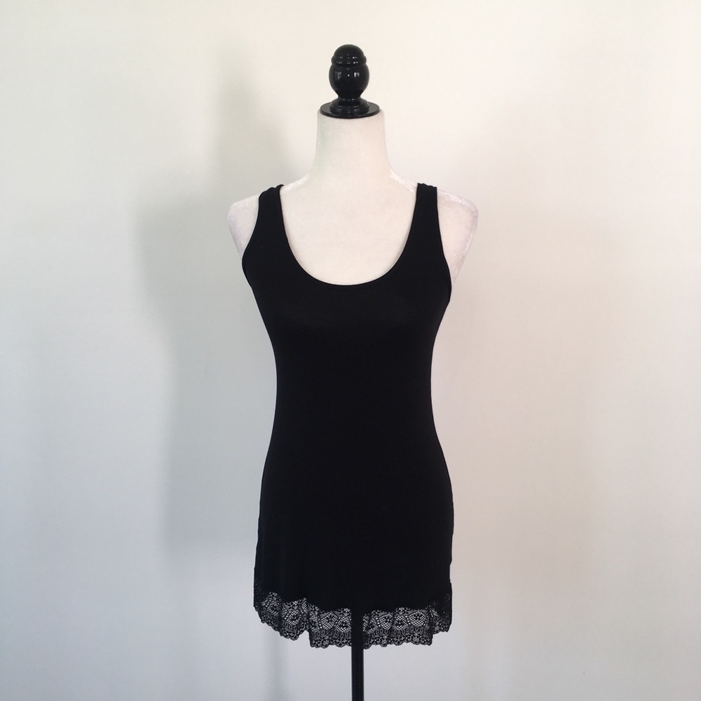 Tezenis Strappare Tear Black Lace Trim Cami